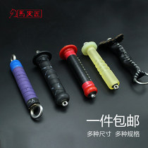 Stainless steel Kirin whip rotating handle nylon bearing handle cowhide handle fitness whip steel whip whip handle