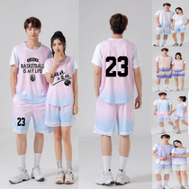 New fake two trendy basketball clothes suit sports men and women speed dry training loose short sleeve sleeveless class dress customised