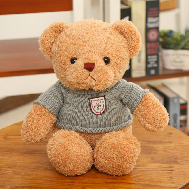 Teddy bear doll ຫມີຂະຫນາດນ້ອຍແລະຂະຫນາດກາງ plush toy hug bear rag doll ຂອງຂວັນສໍາລັບເດັກຍິງທີ່ມີໂລໂກ້ທີ່ສາມາດປັບແຕ່ງໄດ້