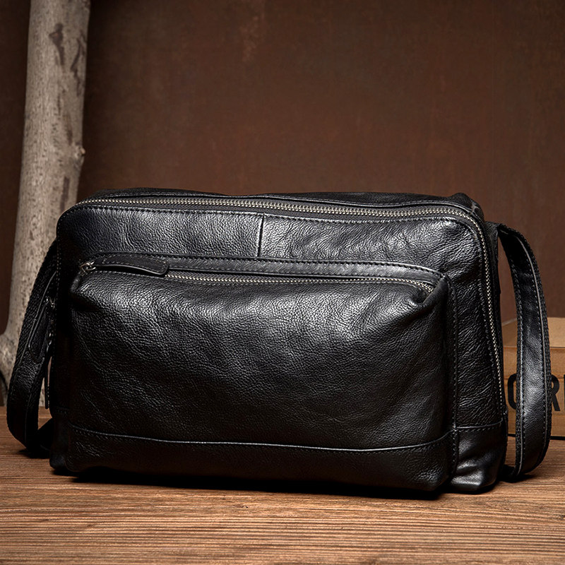 Maiwei street trend top layer cowhide messenger bag casual men's bag leather shoulder bag vegetable tanned cowhide satchel backpack