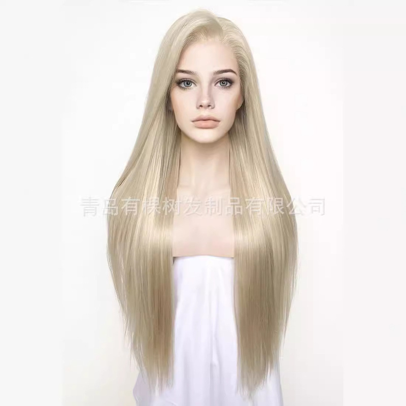 Qingdao Yuke Hair Products Co., Ltd. European and American Wigs Amazon New Matte High-Temperature Fiber Synthetic Hair Front Lace