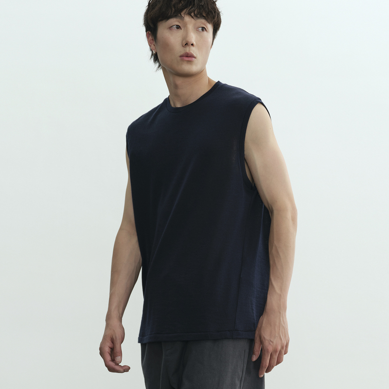 Npopo Japanese Imported Merino Wool Soft and Moisture-Absorbent Loose Summer Sleeveless Vest Basic Everyday T-Shirt Npopo Japanese Imported Merino Wool Soft and Moisture-Absorbent Loose Summer Sleeveless Vest Basic Everyday T-Shirt