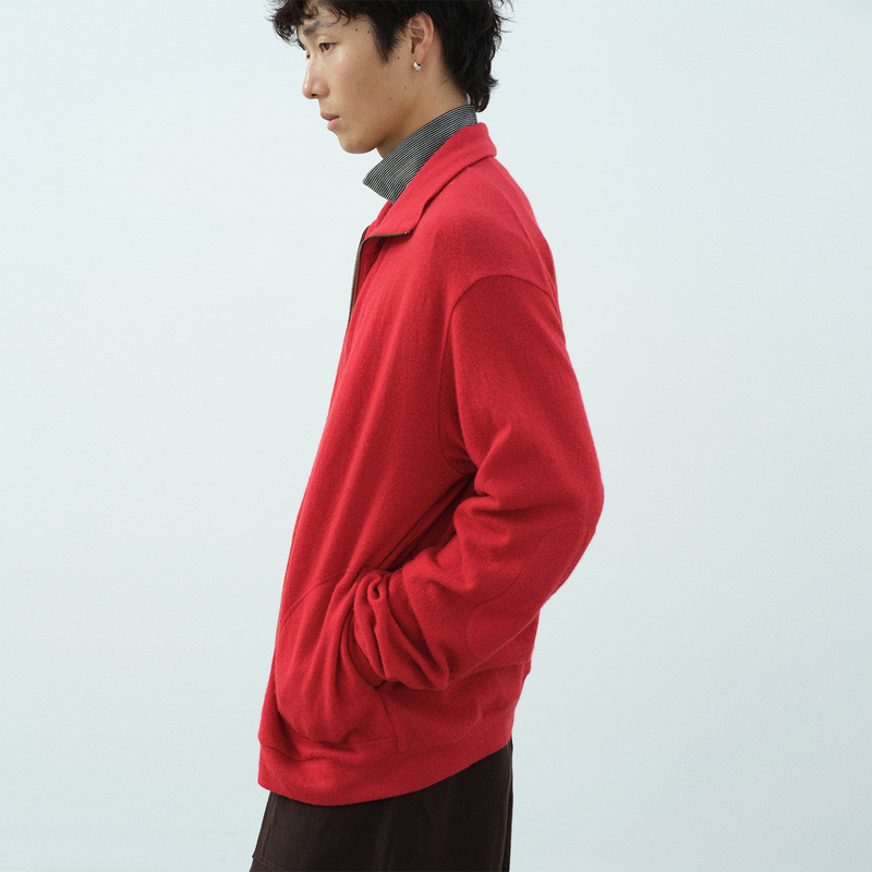 Npopo Japanese Imported Air Wool Japanese-Style Soft and Fluffy Woolen Fabric 26 Autumn Simple Casual Long-Sleeved Cardigan Jacket