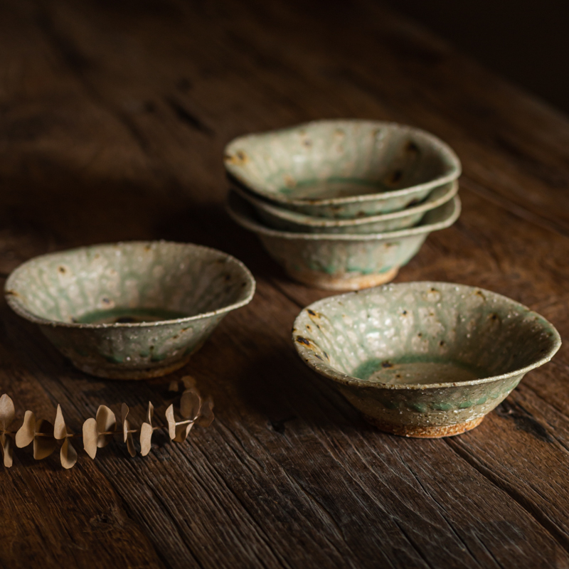 Chinese-Style Vintage Coarse Pottery Bowl, Tea Snack Bowl, Pot Holder, Small Fruit Plate, Wabi-Sabi Style, Guesthouse Tea Room Dessert Bowl, Snack Bowl Chinese-Style Vintage Coarse Pottery Bowl, Tea Snack Bowl, Pot Holder, Small Fruit Plate, Wabi-Sabi Style, Guesthouse Tea Room Dessert Bowl, Snack Bowl