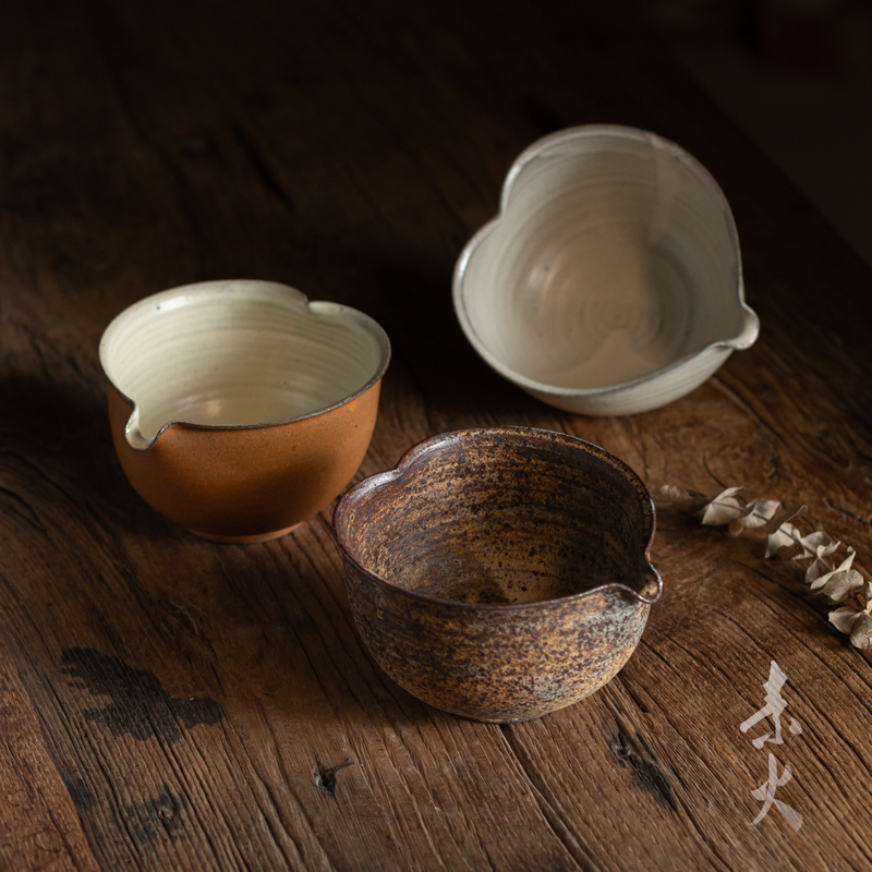 Simple Fire-Glazed Rustic Matcha Bowl, Dessert Bowl, Wabi-Sabi Style, Vintage Kiln-Fired Large Fair Cup, Tea Sharing Vessel