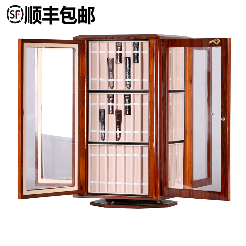 Strap display cabinet Strap rack storage box Showroom jewelry counter storefront display cabinet 360-degree rotation