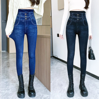 Women's spring and autumn thin imitation denim high waist leggings Women's spring and autumn thin imitation denim high waist leggings