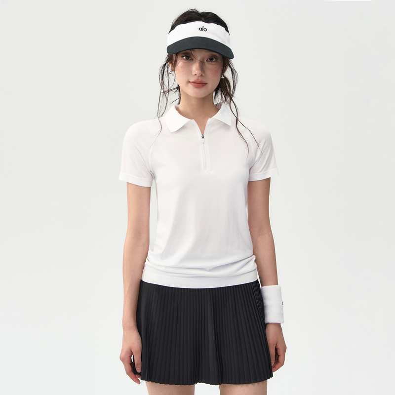 Weightlifting Fairy Sports Short-Sleeved Women's Polo Shirt Golf Fitness Wear T-Shirt Half-Zip Quick-Drying Yoga Wear Top