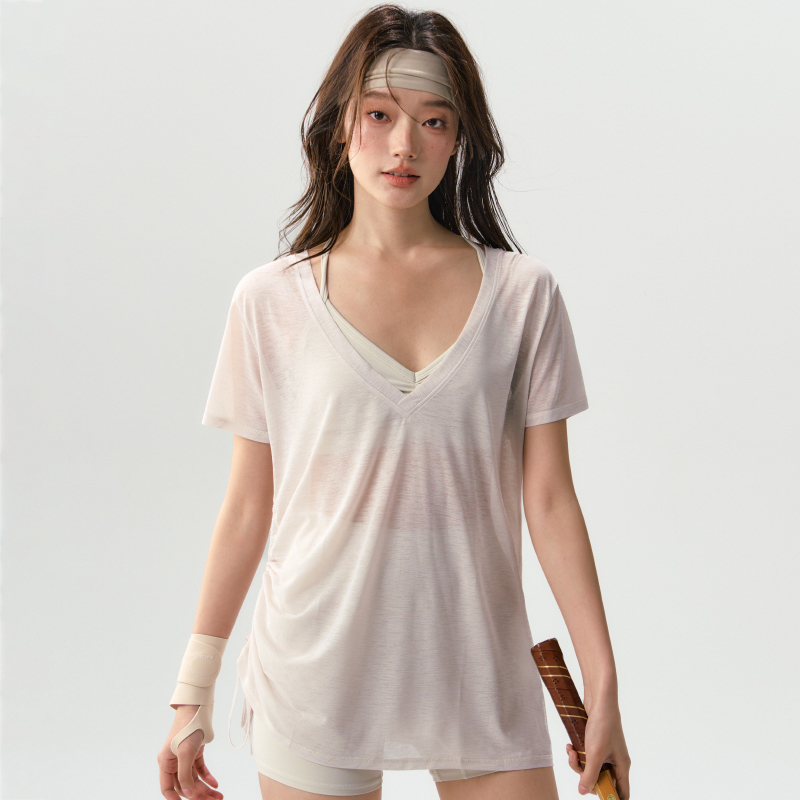 Weightlifting Fairy New Quick-Drying Sports Short-Sleeved Women's Pilates Training Yoga Wear Cover-Up Lightweight Breathable Fitness Clothing Weightlifting Fairy New Quick-Drying Sports Short-Sleeved Women's Pilates Training Yoga Wear Cover-Up Lightweight Breathable Fitness Clothing