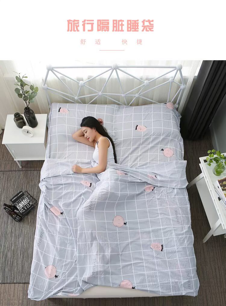 Túi du lịch bẩn Túi xách tay trong nhà đôi khách sạn du lịch khách sạn chống bẩn chăn bông đơn giản cá mập túi ngủ