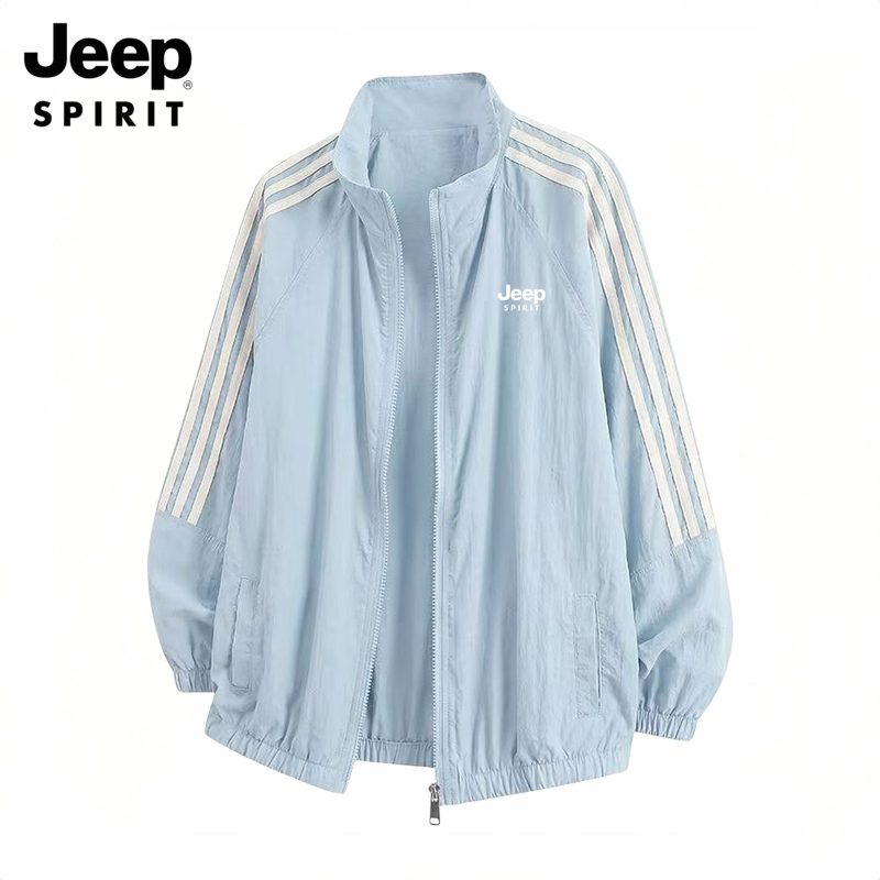 Jeep Jeep Sun Protection Clothing Summer Couple Upf50+ Ice-Feel Breathable Versatile Outdoor Striped Jacket Top for Men and Women