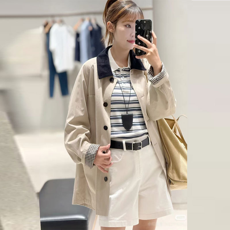 Original Fabric 25 Autumn New Style Xiaohezhi Hebaen Style High Density Twill Cotton Jacket 1252C2037702