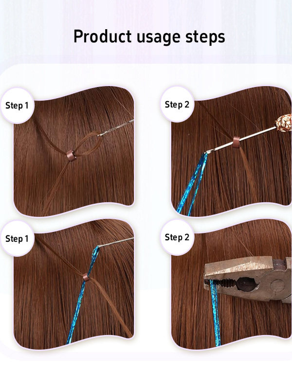 Laser gold wire seamless hair extension wig