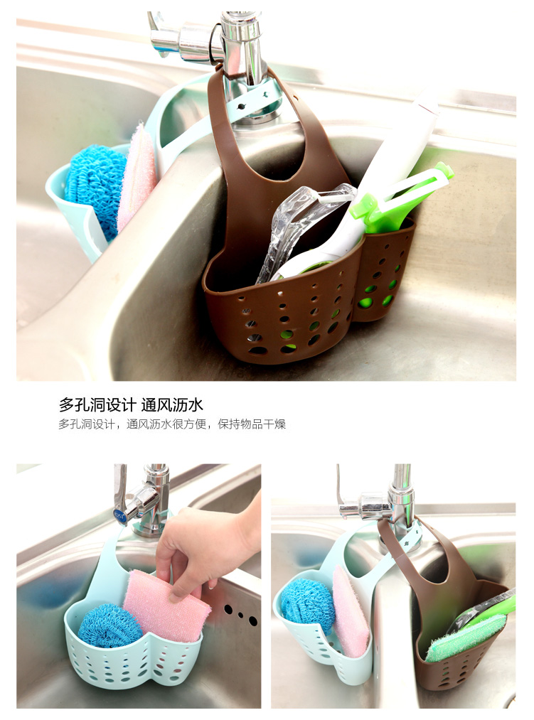 Bồn nhựa cống lưu trữ giỏ treo giỏ đồ dùng nhà bếp giá bếp lưu trữ giá vòi vòi giá nồi hấp