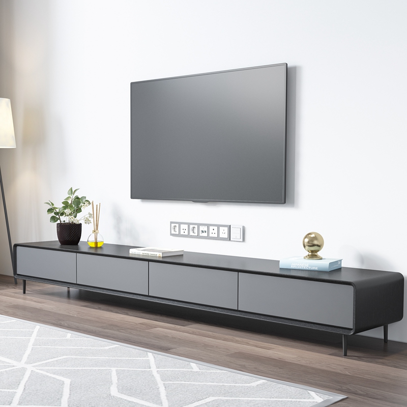Nordic TV Cabinet Tea Table Combinations Modern Minimalist Mid small family type Fancy Light Lavish Black Grey TV Enclosure High