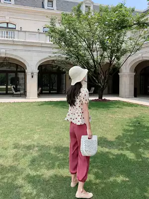 Summer dress short and small man to wear a suit female temperament goddess Net red casual pants two-piece foreign pie age reduction pants