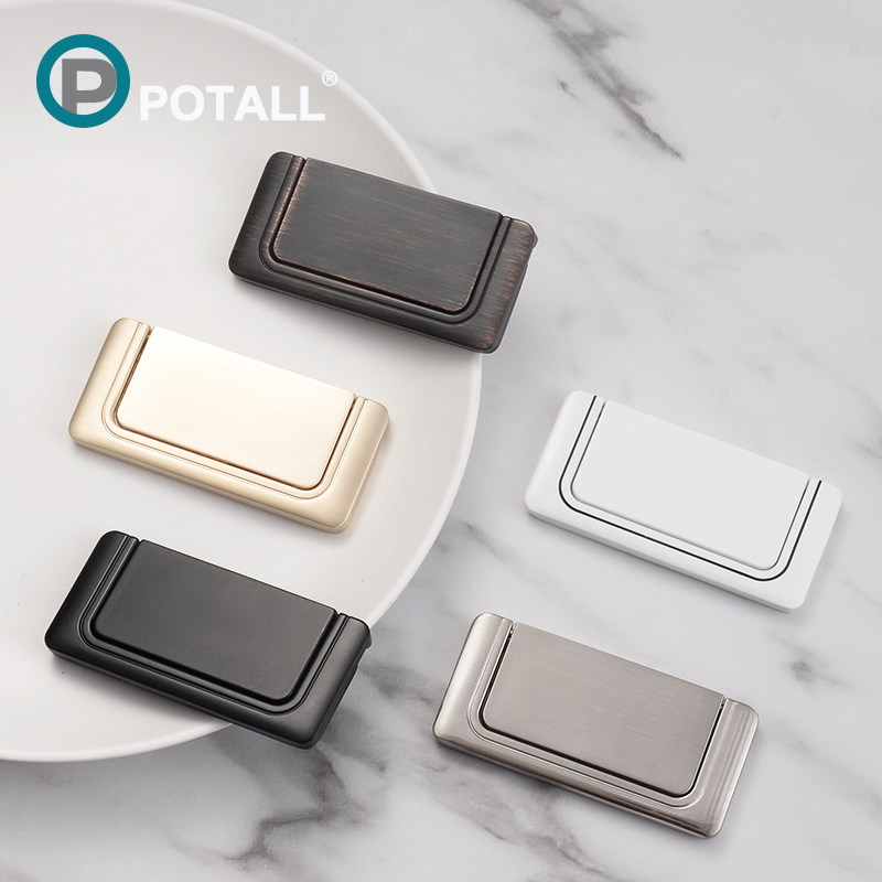 Drawers handle modern minimalist Nordic golden light lavish invisible handle cabinet door flat wardrobe concealed handle black