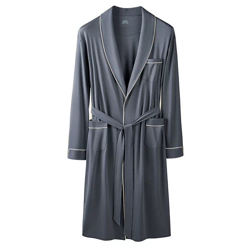 Long double-sided thin bathrobe to go out, classic length