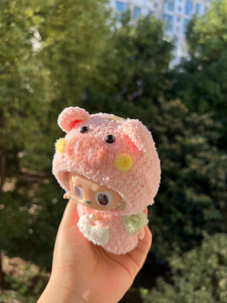 棉花娃娃/毛绒玩具娃衣 拉布布搪胶手作可爱小猪衣服娃衣套装15cm帽子头套labubu泡泡玛特 OTHER