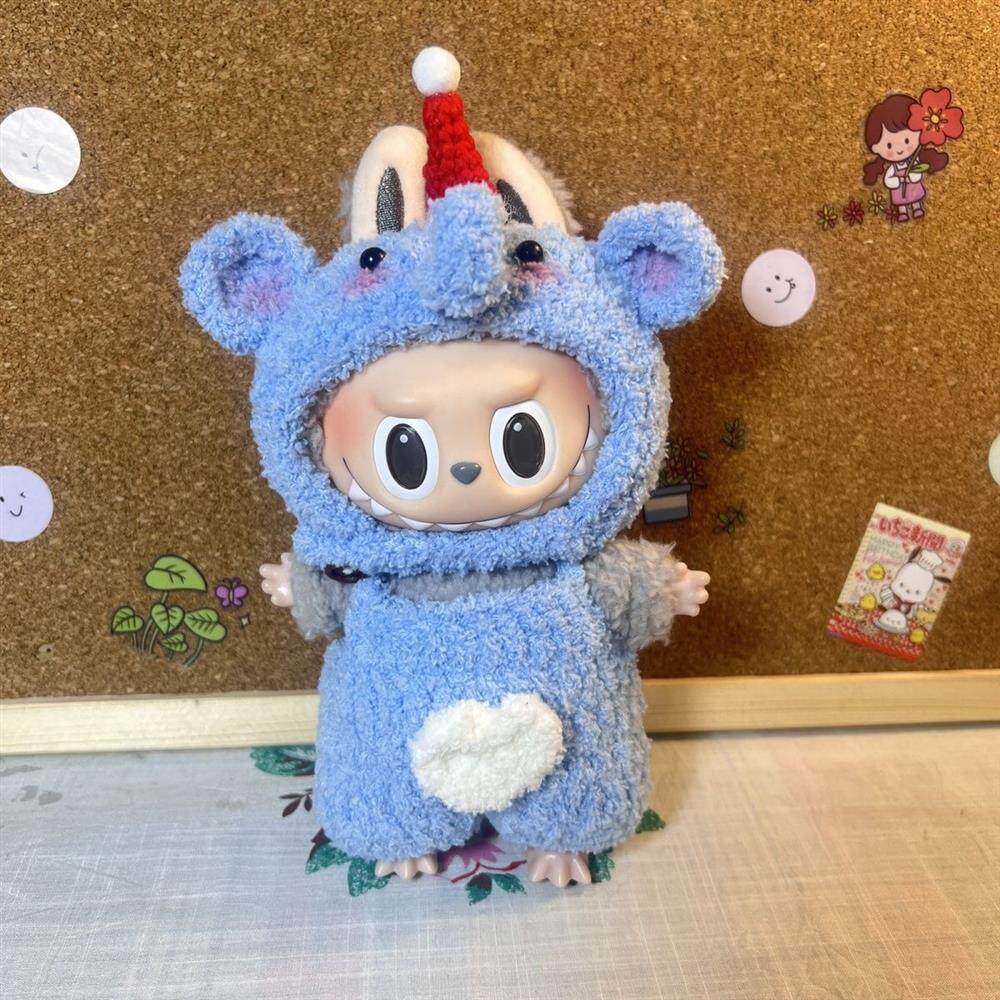潮玩娃衣 纯手工拉布布搪胶衣服labubu泡泡玛特17cm挂件恐龙比基尼套装娃衣