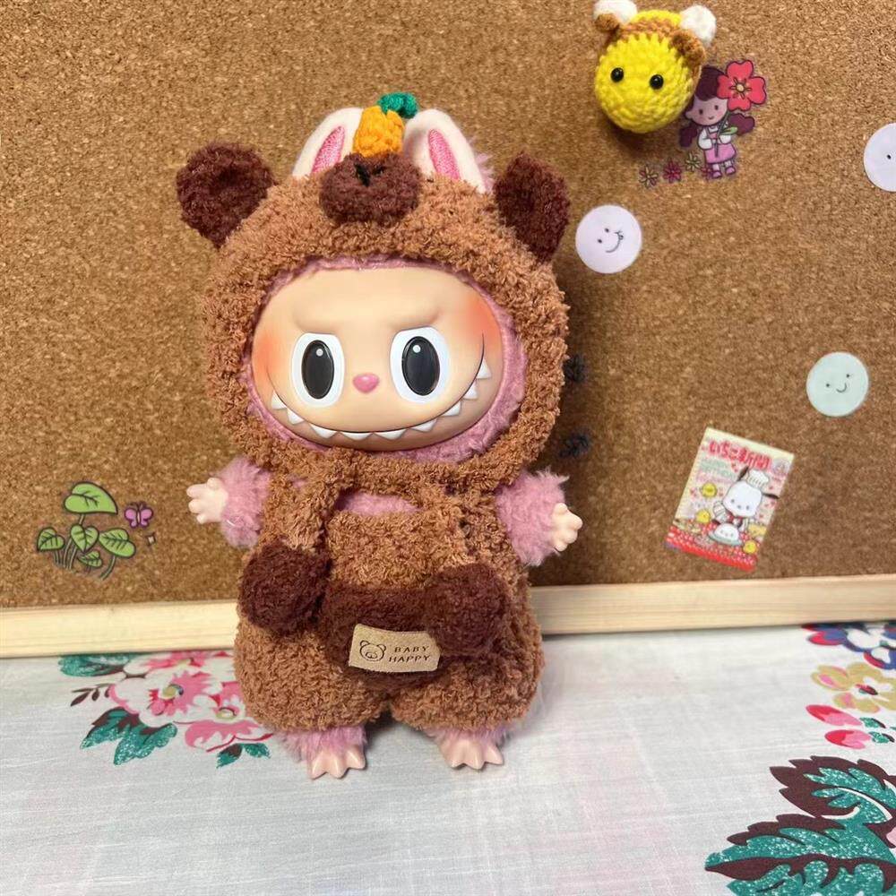 潮玩娃衣 纯手工拉布布搪胶衣服labubu泡泡玛特17cm挂件恐龙比基尼套装娃衣