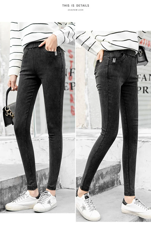 Quần legging mới 2019 nữ mặc phiên bản Hàn Quốc của ruy băng đen đã mỏng 9 điểm chân quần mùa thu quần mỏng phần - Khởi động cắt