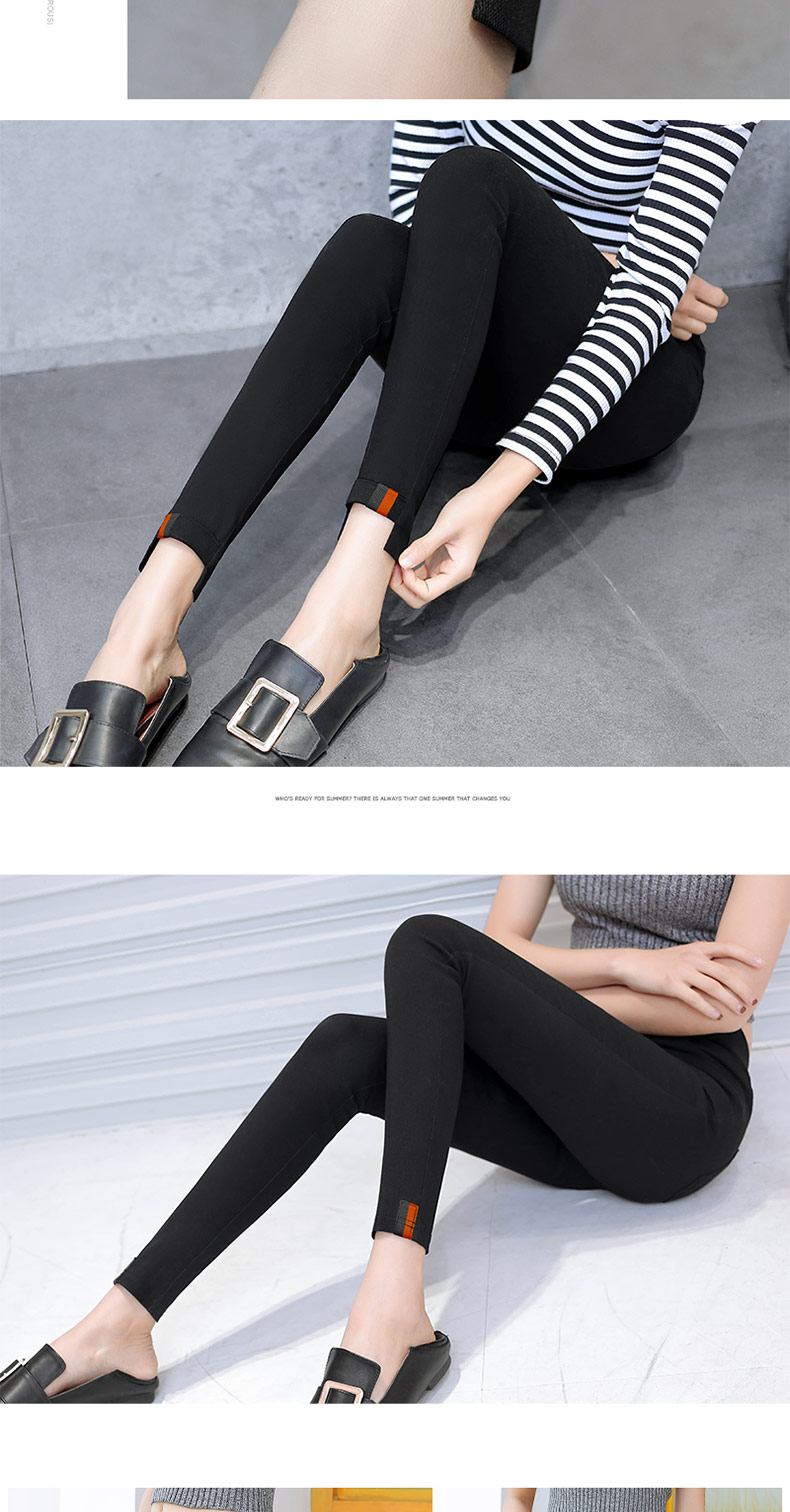 2018 phiên bản Hàn Quốc mới của mùa thu đông màu đen cộng với quần legging nhung dày bên ngoài mặc quần bó sát chân bút chì eo cao quần áo nữ đẹp