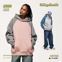 ENHM American retro-inserted shoulder to wear male and female autumn and winter plus suede heavy pound loose oversize casual blouses