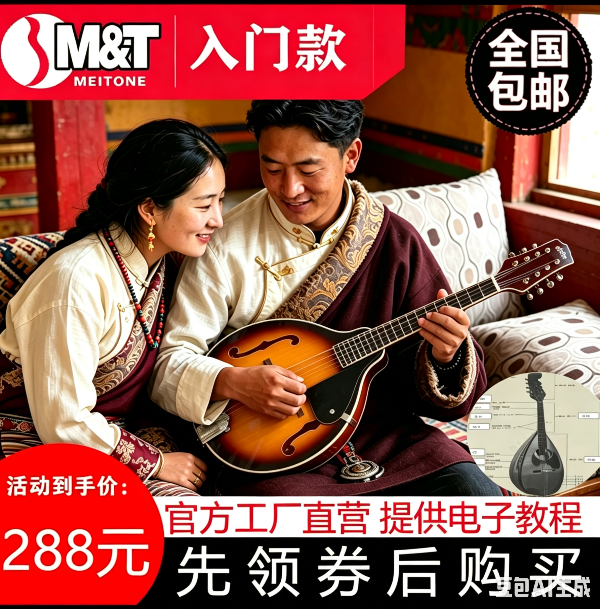 M&amp;T純正マンドリン（送料無料） - 西洋楽器、民族楽器、チベットマンドリン M1