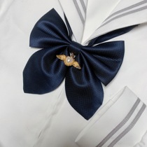 Homemade (angel rabbit)with pendant JK fine grid rabbit ears feather root bow tie Exclusive Japanese cute uniform skirt small object