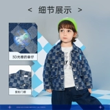 Джинсовая детская демисезонная куртка для мальчиков, осенний кардиган, детская одежда, в западном стиле