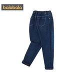 巴拉巴拉 Штаны, джинсы с начесом, детский флисовый удерживающий тепло пуховик, подходит для подростков, 2020