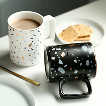 Creative ceramic cup Personality trend mug Simple coffee cup Household tableware Water cup Breakfast cup Milk cup