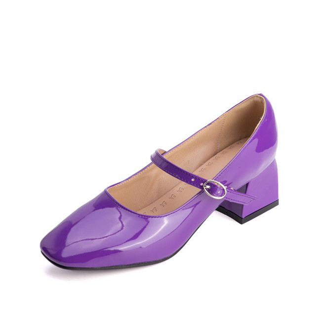 Candy Color Patent Leather Thick Heel Flats Purple High Heels Yellow Blue Medium Heel Shoes Large Size 46 47 48 49 50 Candy Color Patent Leather Thick Heel Flats Purple High Heels Yellow Blue Medium Heel Shoes Large Size 46 47 48 49 50