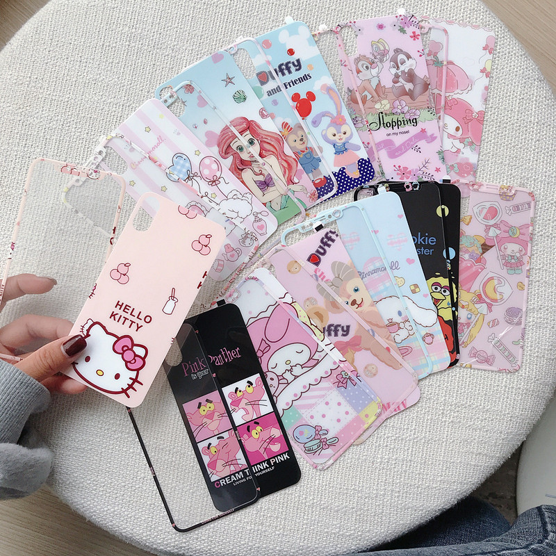 Apple x tempered film xs cartoon xr cute xmax rear film full screen suitable for iphonex mobile phone color film xsmax
