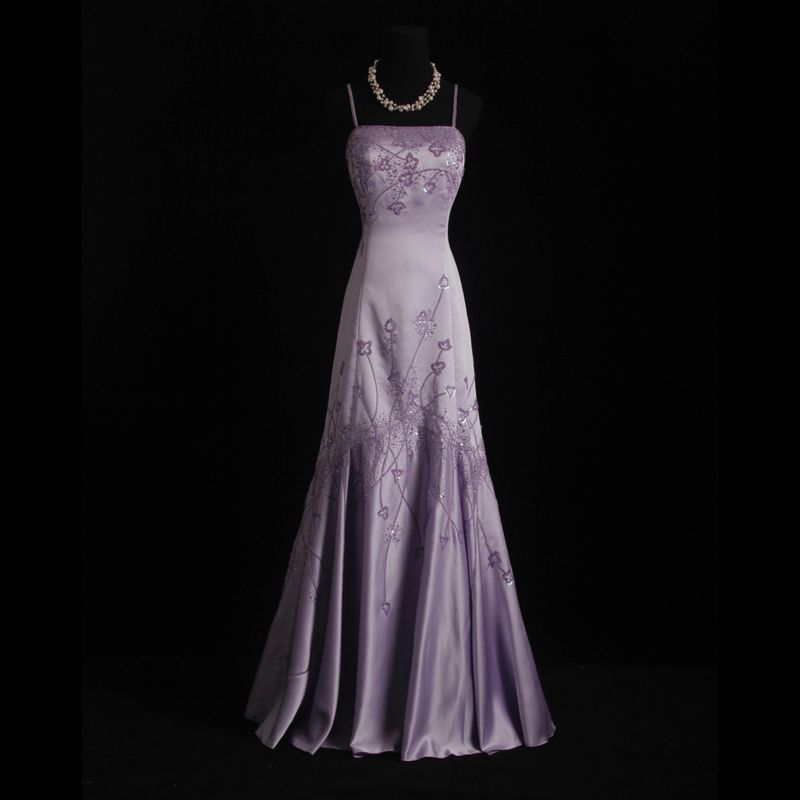 Ziyun (Purple Rhythm) Foreign Trade Imported Satin Vintage Handmade Beaded Light Purple Fishtail Long Dress Ziyun (Purple Rhythm) Foreign Trade Imported Satin Vintage Handmade Beaded Light Purple Fishtail Long Dress