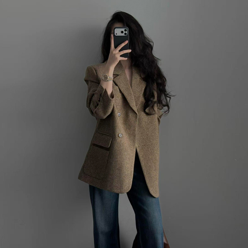 Old Money Style Korean-Style Woolen Suit Jacket for Women, 2026 Autumn New Model, Super Stylish and Exquisite, Elegant Top for Petite Figures