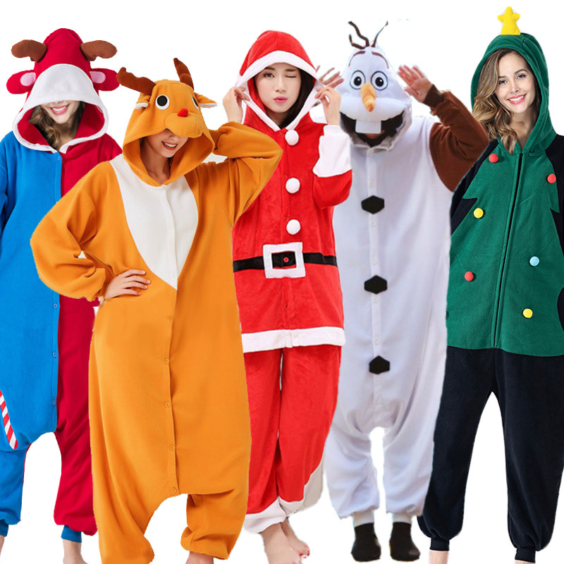 Festive Party Performance Gingerbread Man Santa Claus Christmas Tree Reindeer Cartoon Unisex Animal Costume