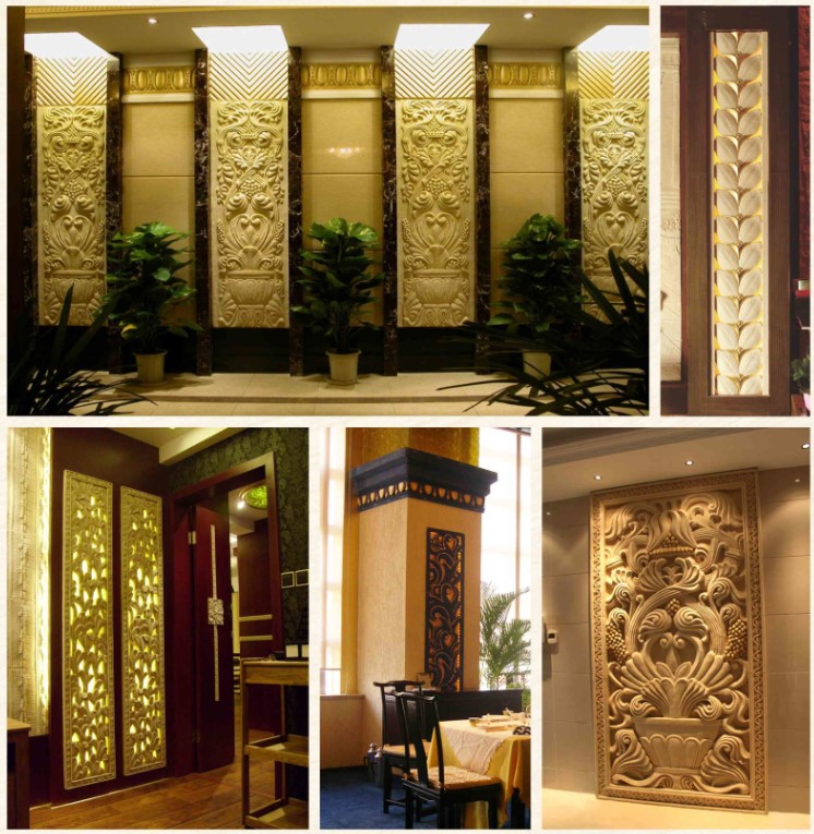 Sandstone relief mural screen European decoration three-dimensional hollow solid bottom decoration sand sculpture porch decoration can be customized