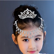 Childrens forehead front chain headdress Girl princess chain front decoration Hair card forehead chain Brow pendant performance plate hair jewelry