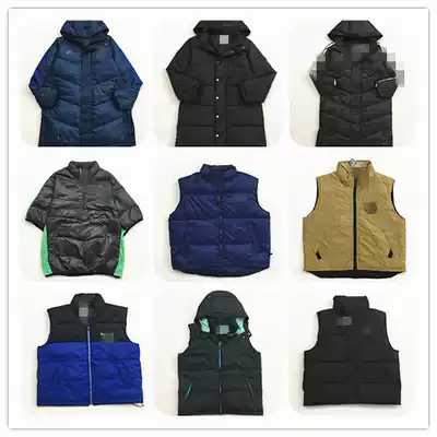 American brand winter back letter vintage mid-length vest retro down jacket outdoor men's jacket 845