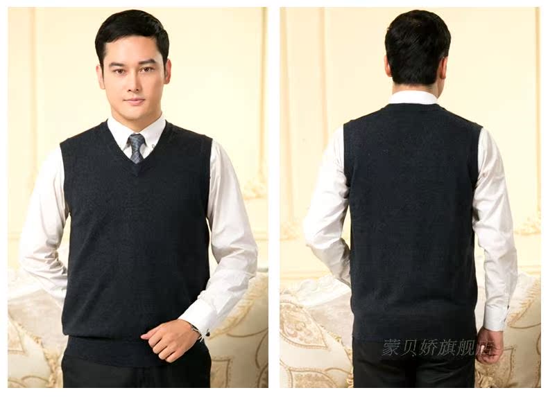 Trung niên và người đàn ông cũ của cashmere vest cardigan áo len vest mùa xuân và mùa thu áo len mỏng vest đan cardigan kích thước lớn