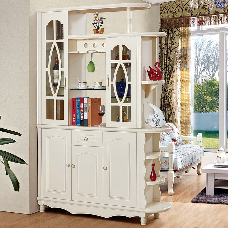 Korean style foyer porch cabinet partition wine cabinet European style partition cabinet porch double-sided living room hall cabinet screen shoe cabinet