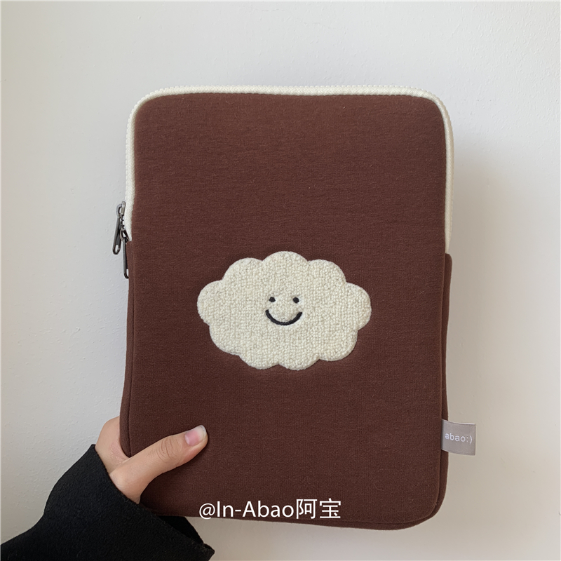Abao- Original Korean ins Cute Cartoon Plus Velvet Tablet Storage Bag iPad Notebook Anti-Fall Protective Case