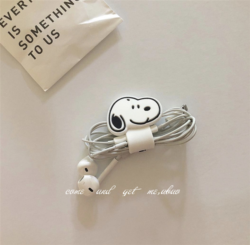 Po-Korea ins with the same cute cartoon dog little girl headset buckle data cable finishing device winding device
