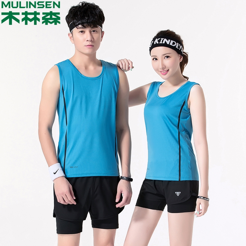 Wood Linson Vest Shorts Sports Suit Summer Men And Women Running Tracksuit Marathon Training Suit Custom Print