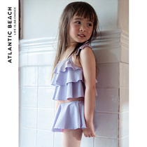 atlanticbeach girl princess swimwear simple solid color cake skirt cute children split swimsuit