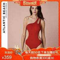 AtlanticBeach một vai đôi thắt lưng retro slim 2018 mới lưới đỏ nóng mùa xuân kỳ nghỉ áo tắm nữ một mảnh áo bơi liền thân cho bé gái