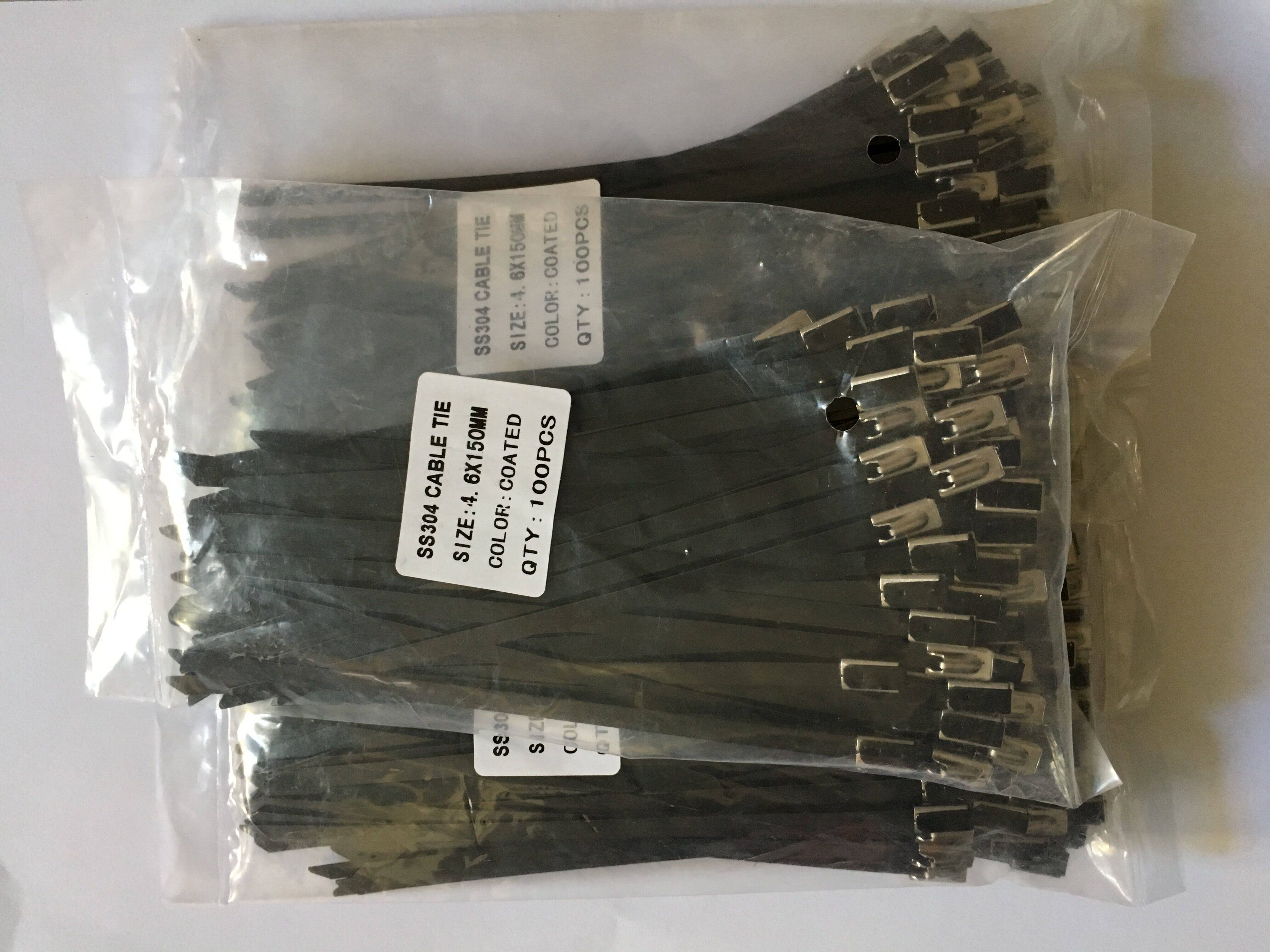 Exported to Europe and the United States 4 6*150mm stainless steel 304 spray cable ties 100 self-locking cable ties per pack
