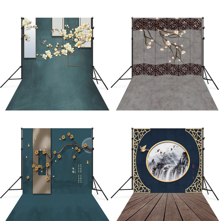 Photo gallery Guochao China Wind Ancient Clothing Photography Background Cloth live main Podcast Han clothes qipao Qipao Full Family Fu Photo Background Cloth